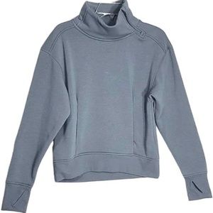 💙 All In Motion | Cozy Blue Mock Neck Sweatshirt